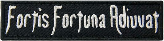 Fortis Fortuna Adiuvat Fortune Favors the Brave Morale Tactical Patch Embroidered Applique Fastener Hook & Loop Emblem