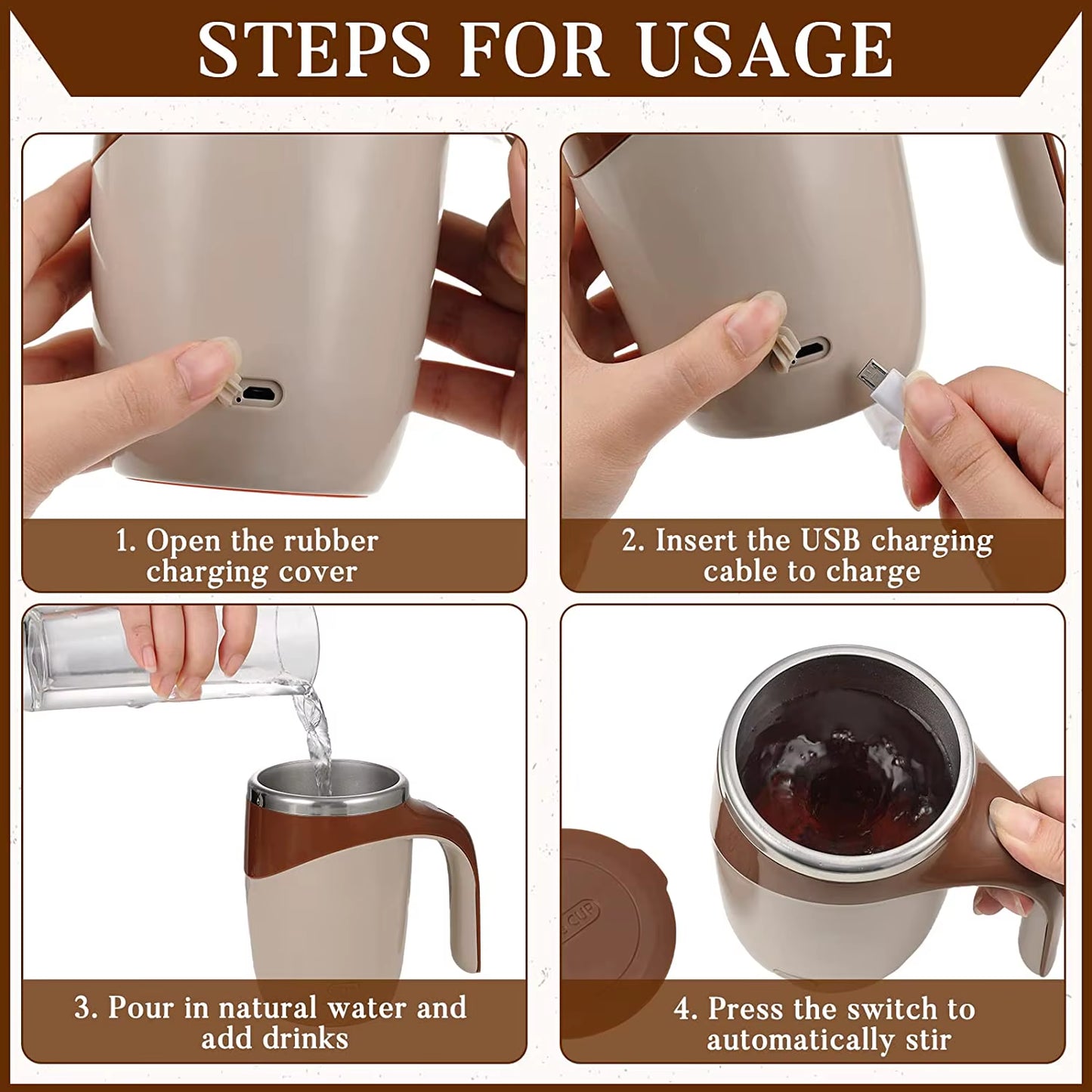 Automatic Self-Stirring Mug – Mix Smarter, Sip Smoother